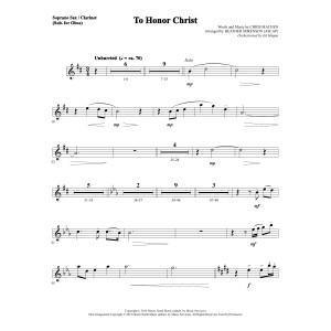 To Honor Christ - Soprano Sax/Clarinet(sub oboe)